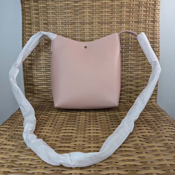 Samara Anthropologie Peony Pink Vegan Leather Medium Crossbody Shoulder Bag NWOT - Picture 3 of 16